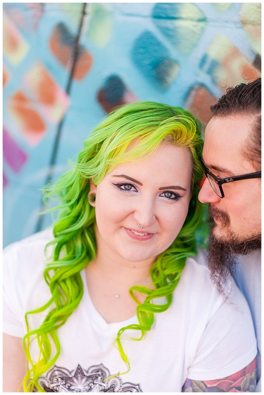 colorful hipster richmond engagement photography