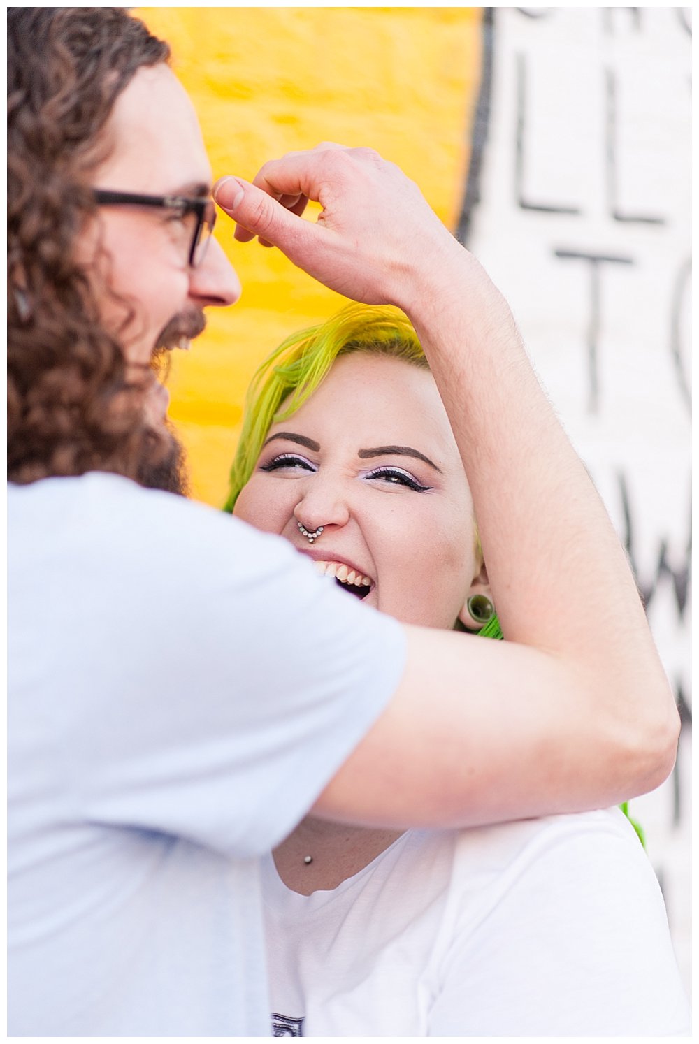 colorful hipster richmond engagement photography