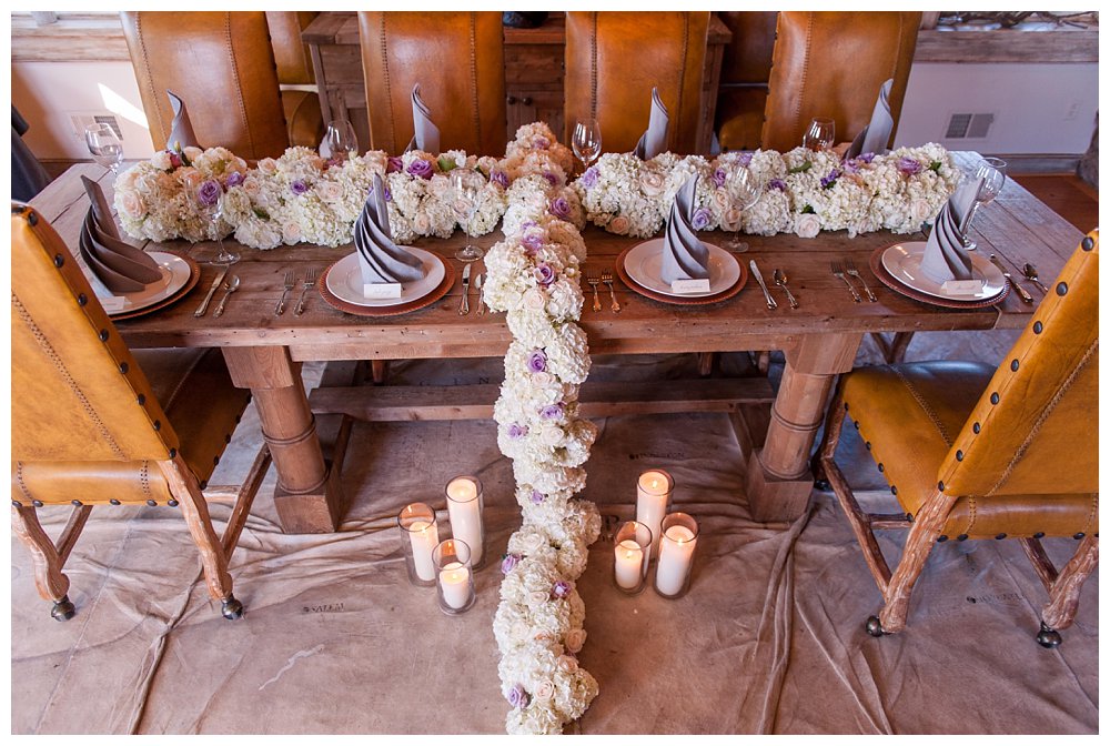 white lavender hydrangea tablescape