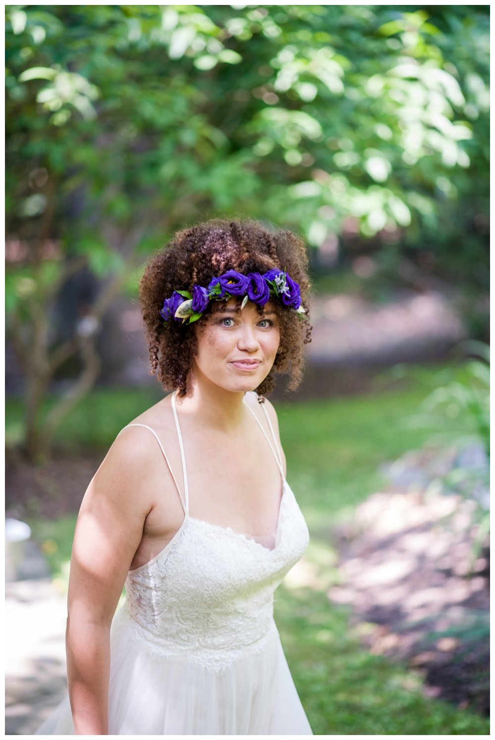 bride with flower crown