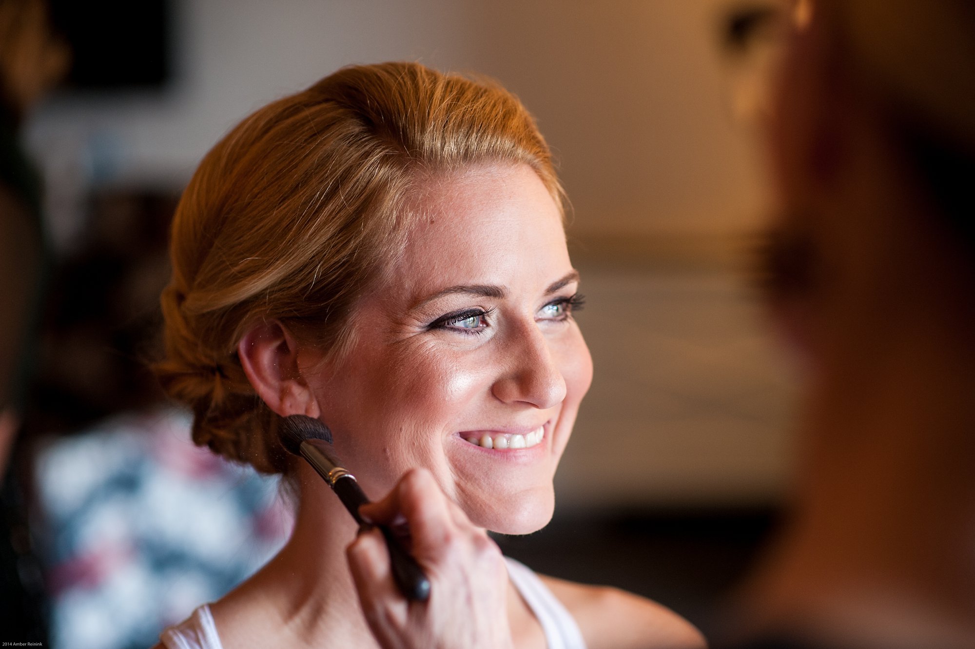 Bride getting makeup done the alexandrian hotel Alexandria Virginia