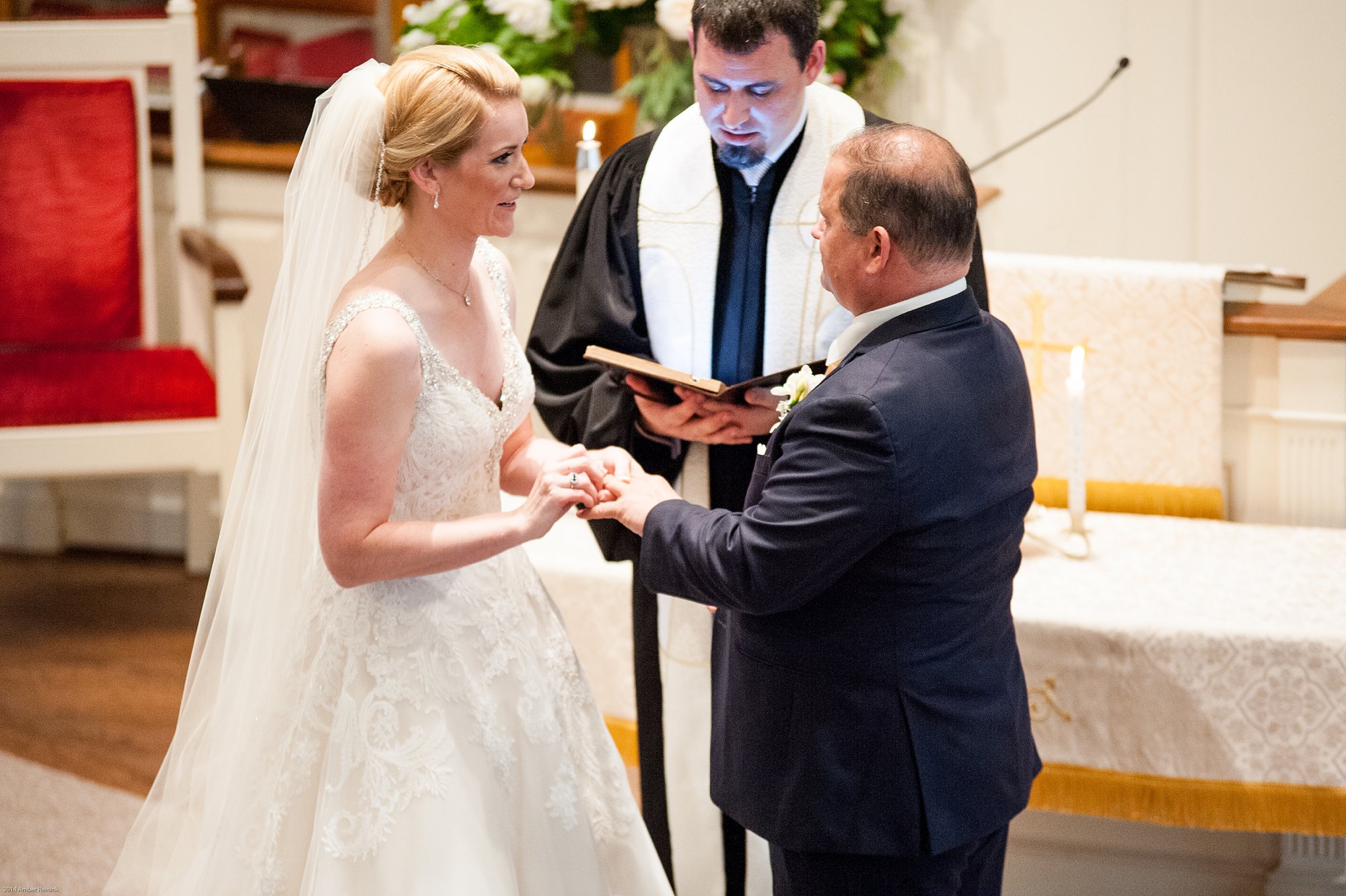 Wedding ceremony pictures at Washington Street United Methodist Church