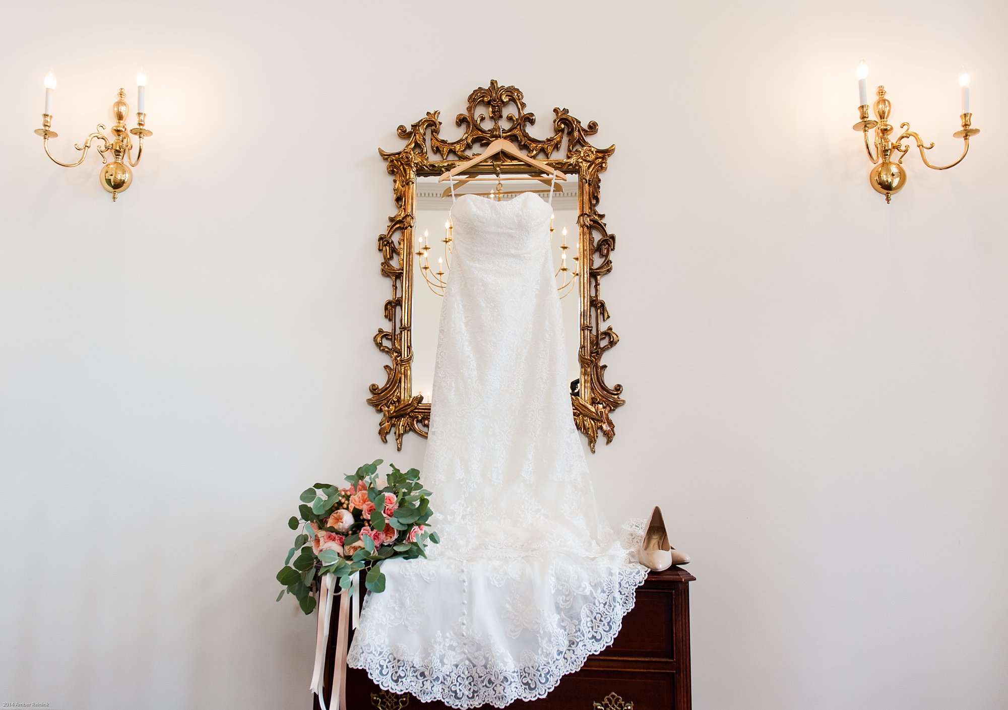 Wedding dress at Fauquier Springs Country Club Wedding Amber Kay Photography