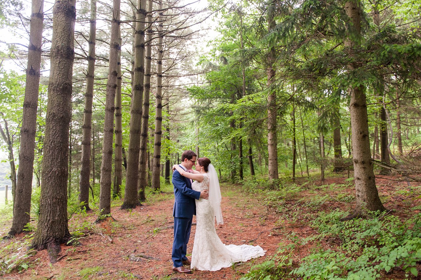 Bride and Groom just married in the middle of the woods Thorpewood Mountain Memories Thurmont, MD