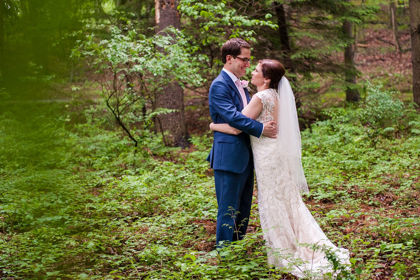 Bride and Groom just married in the middle of the woods Thorpewood Mountain Memories Thurmont, MD
