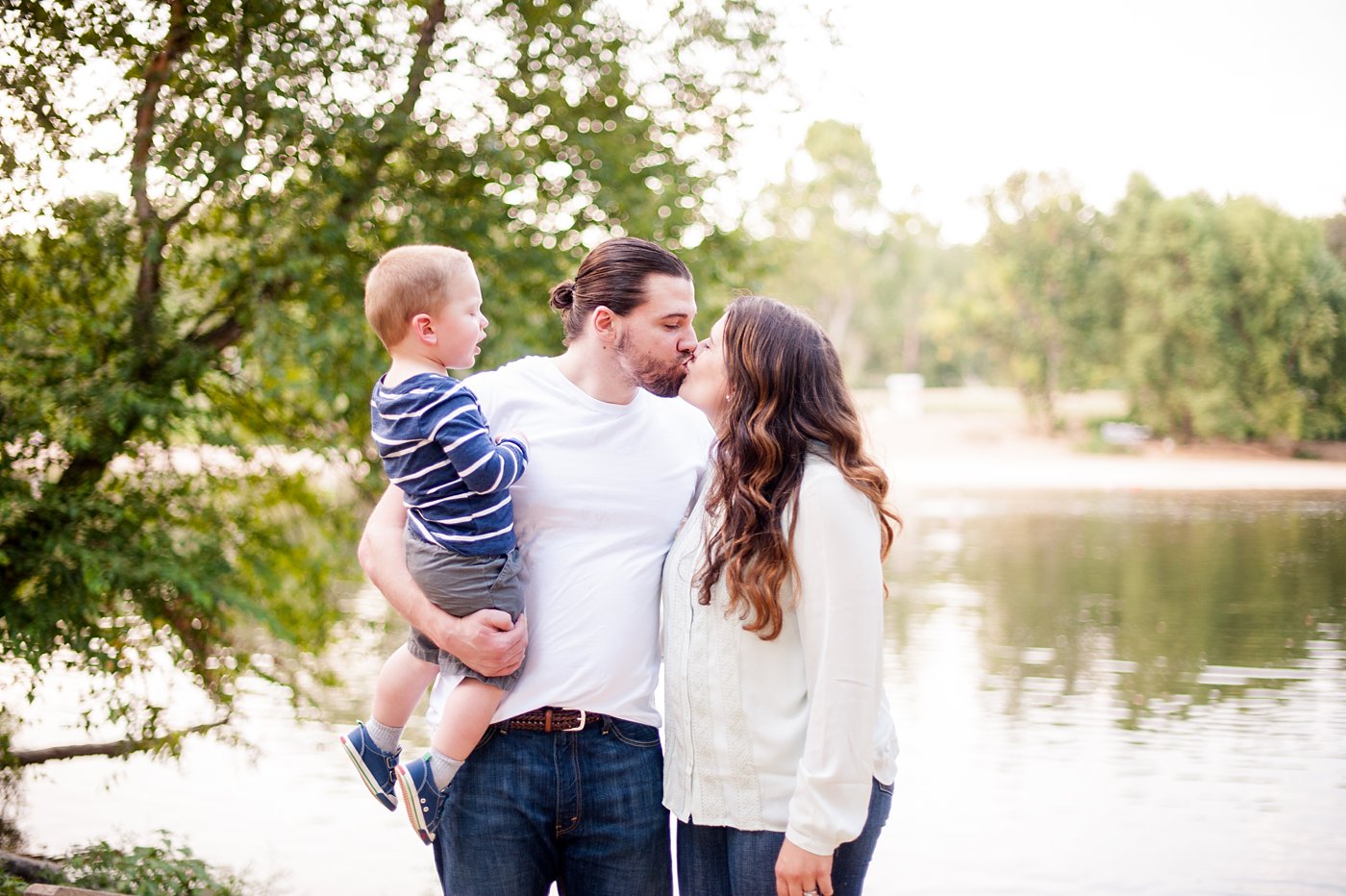 Family session on the river at sunset Fredericksburg, VA