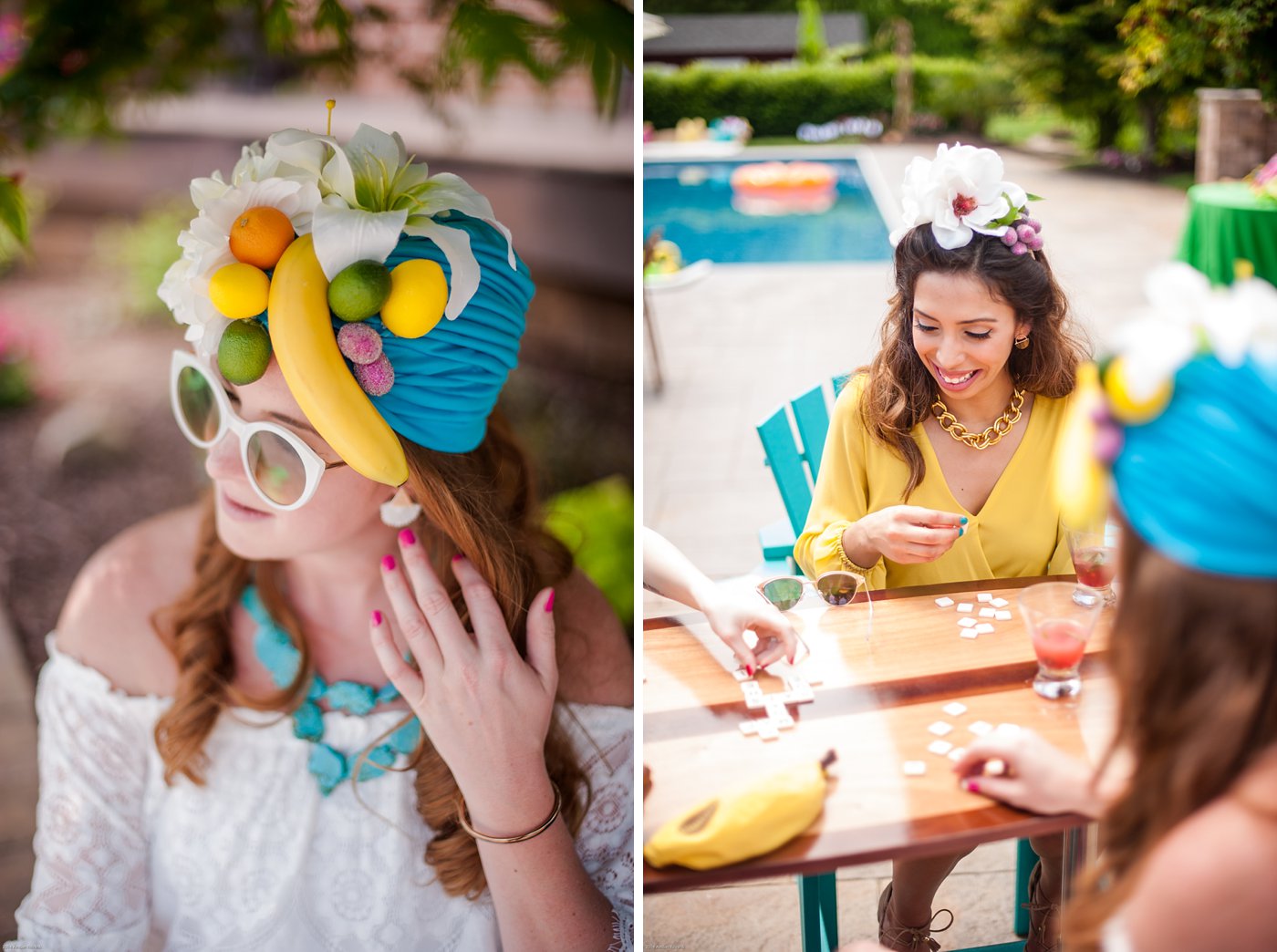 vintage inspired birthday fruit party hats