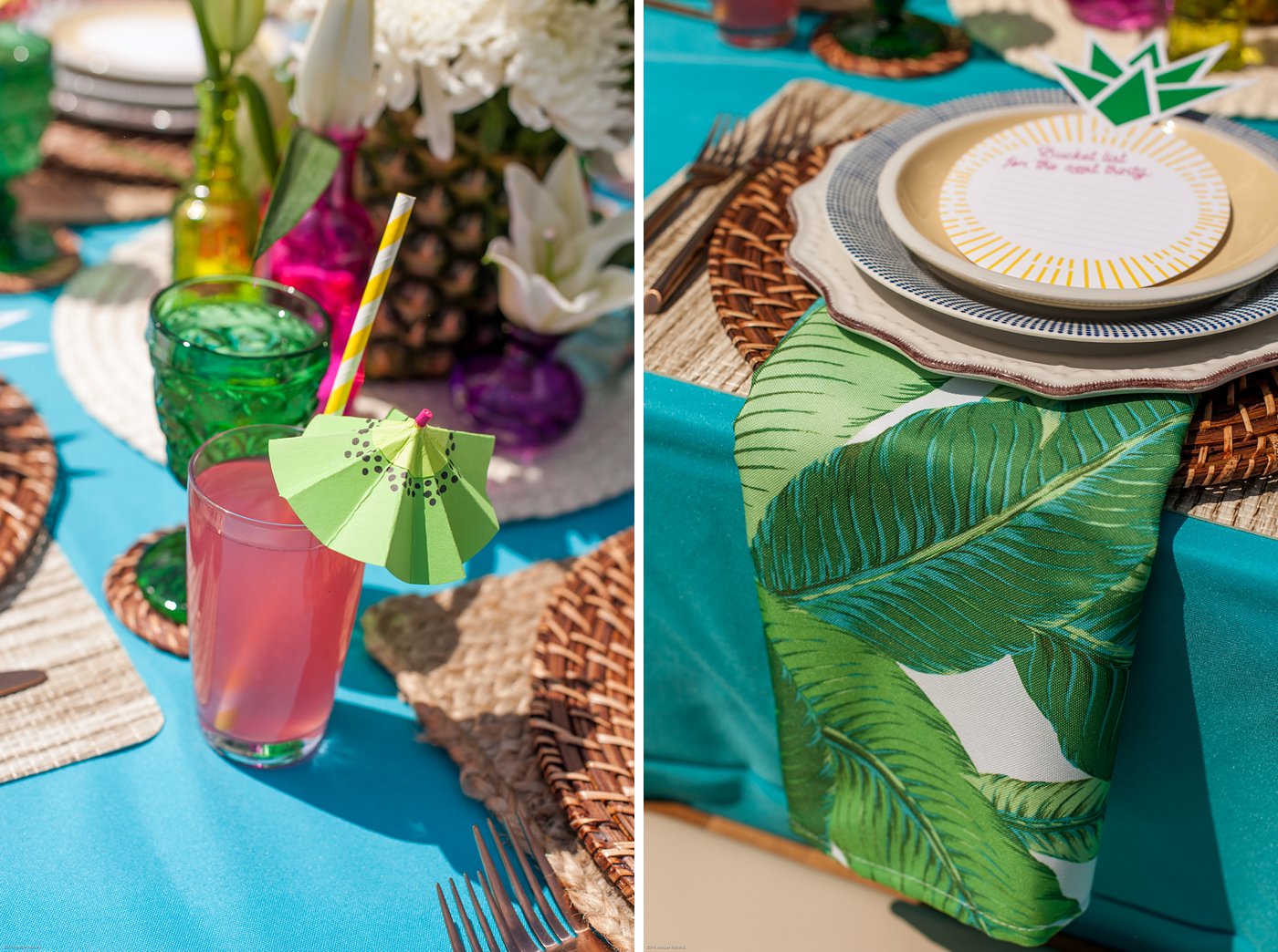 vintage inspired birthday tropical tablescape richond va